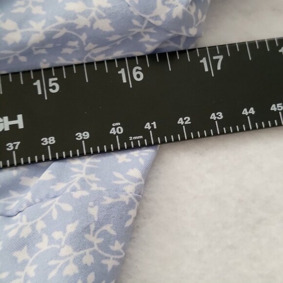 Blue Floral Dress Size S Back Zip Cottage Core Puffed Short Sleeve Off Shoulders - Picture 4 of 16